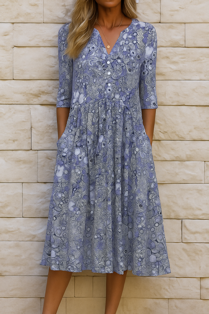 Robe Trapèze "Olivia" — Chic Artistique & Poches Pratiques