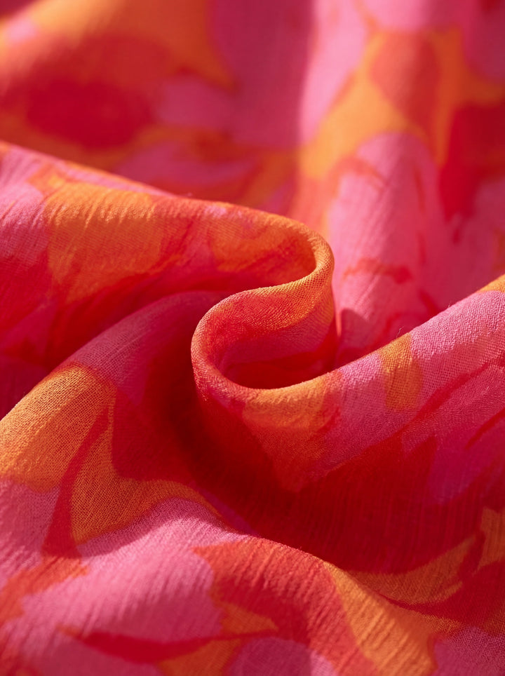 Zélie | Robe longue fluide, dégradé coloré et col en V