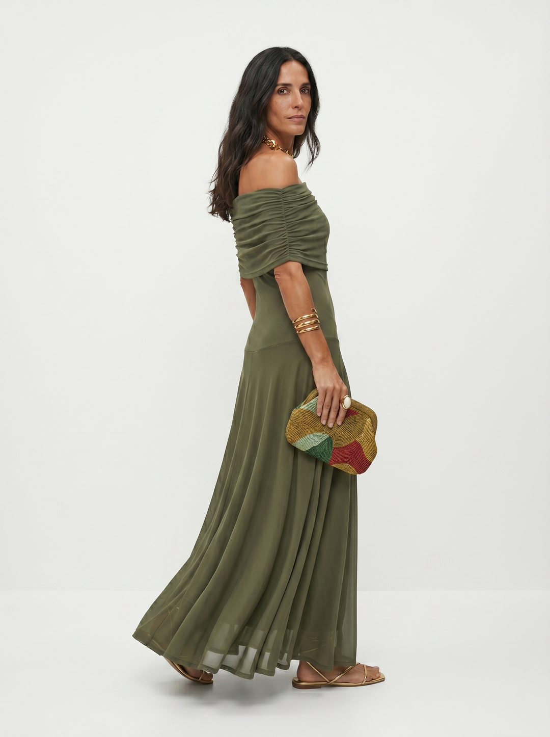 Héloïse | Robe longue épaule dénudée