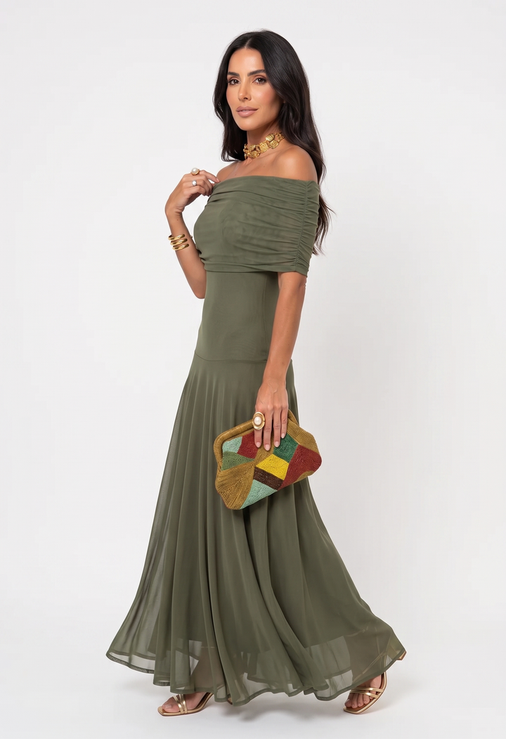 Héloïse | Robe longue épaule dénudée