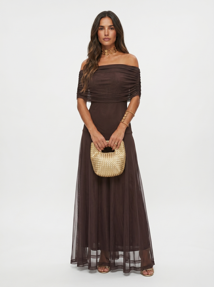 Héloïse | Robe longue épaule dénudée