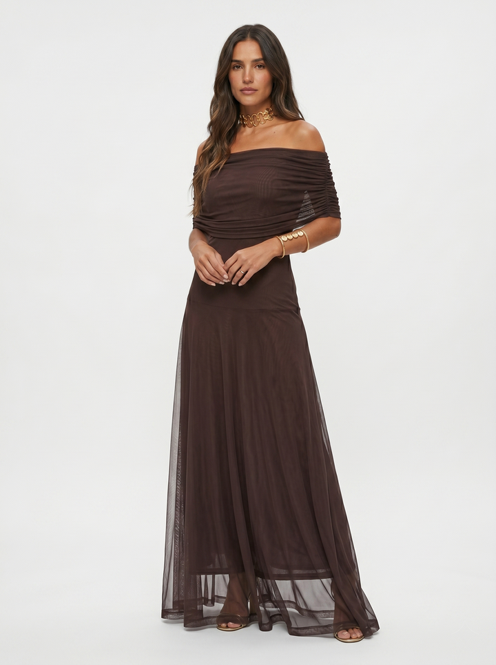 Héloïse | Robe longue épaule dénudée