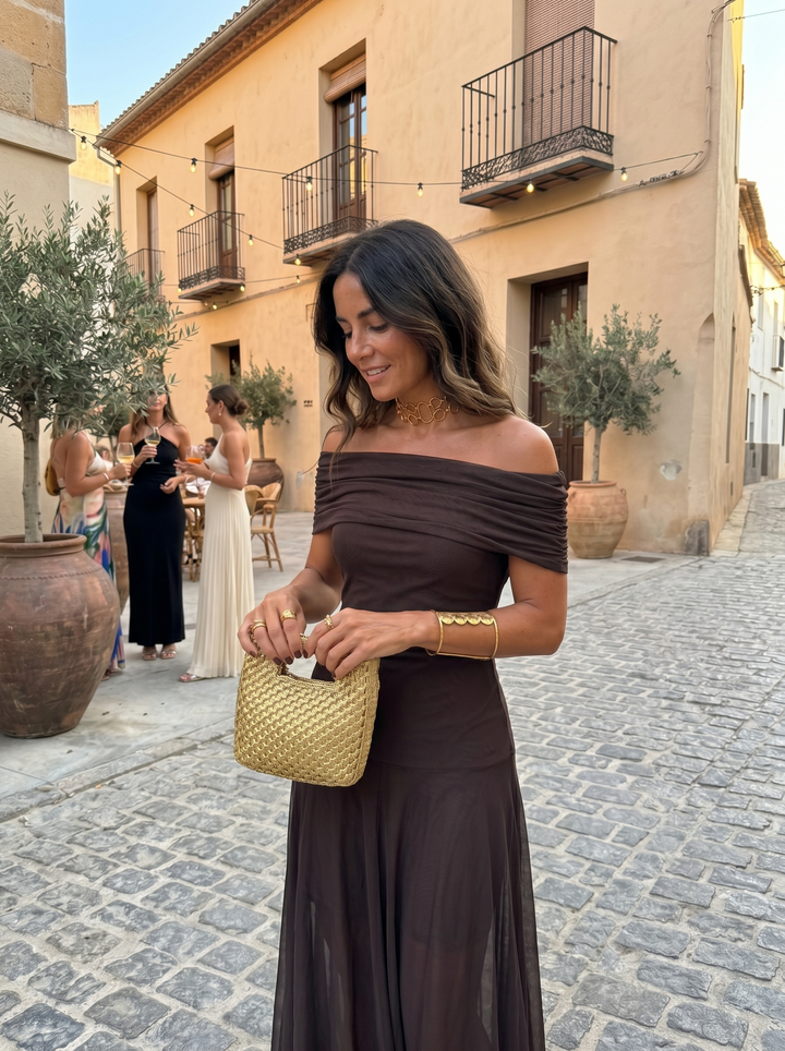Héloïse | Robe longue épaule dénudée