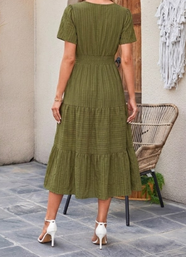 Valentine | Robe longue ample, encolure V et poches intégrées