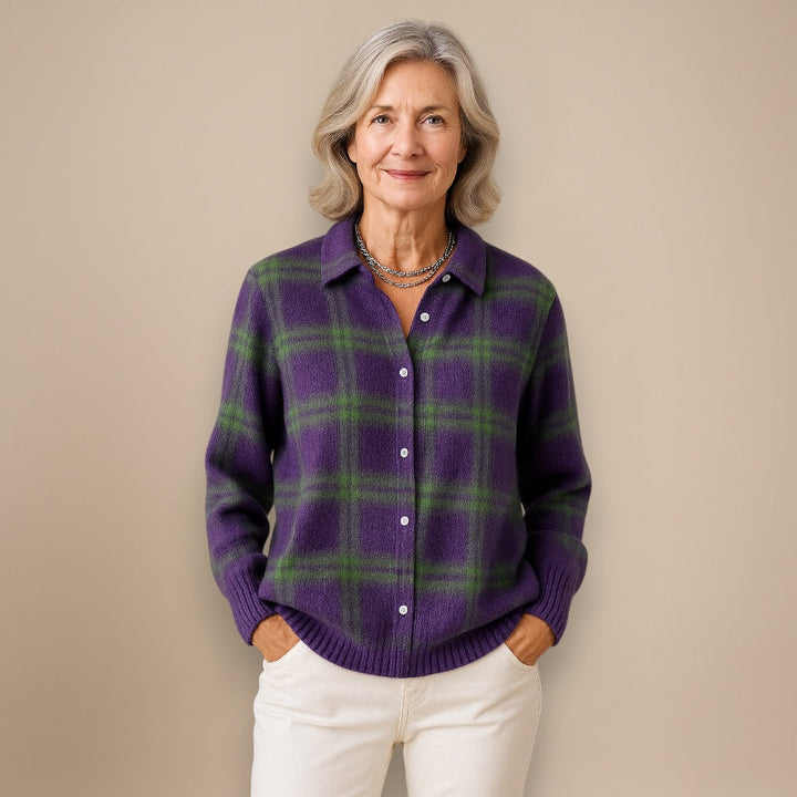Maria | Blouse Douce avec Motif À Carreaux
