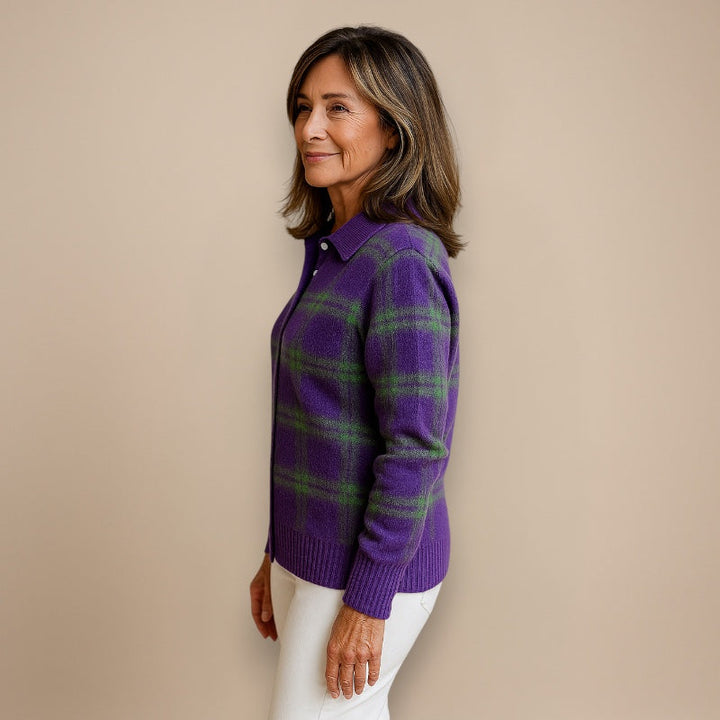 Maria | Blouse Douce avec Motif À Carreaux