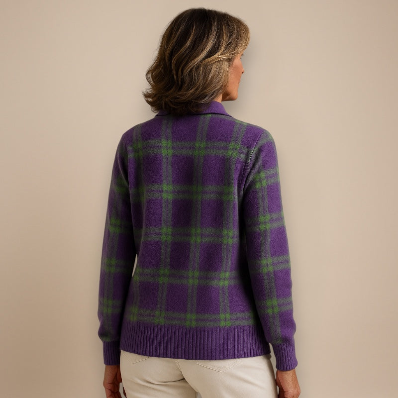 Maria | Blouse Douce avec Motif À Carreaux