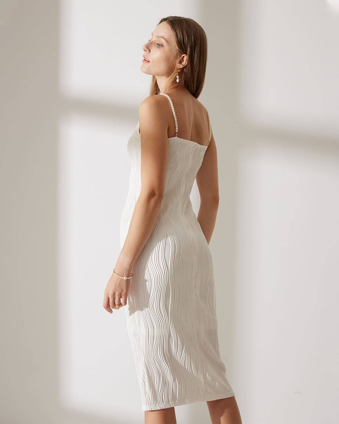 Robe Midi "Ondine" — Édition Perles