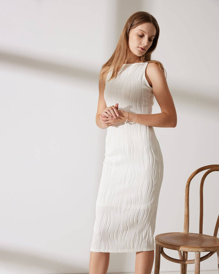 Robe Midi "Ondine" — Édition Perles
