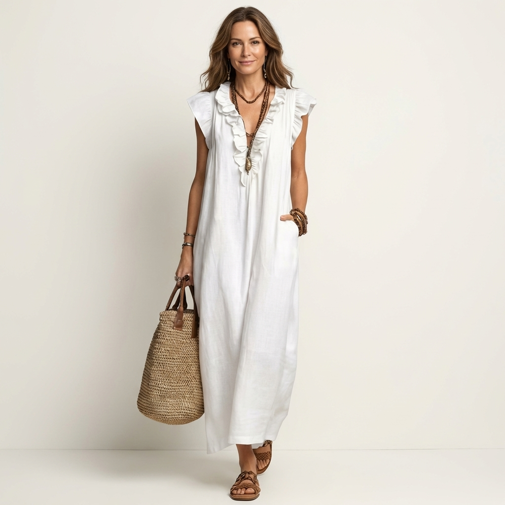 Angélique | Robe longue en lin