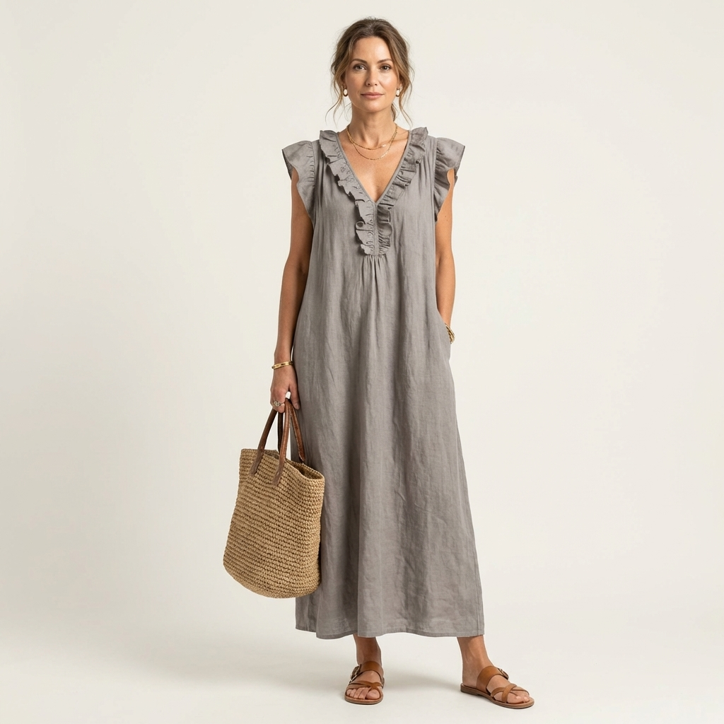 Angélique | Robe longue en lin