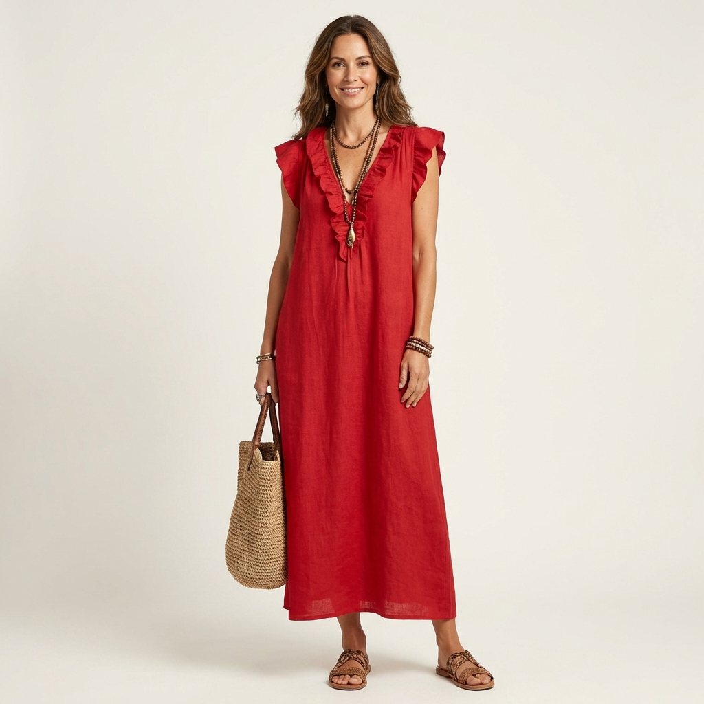 Angélique | Robe longue en lin