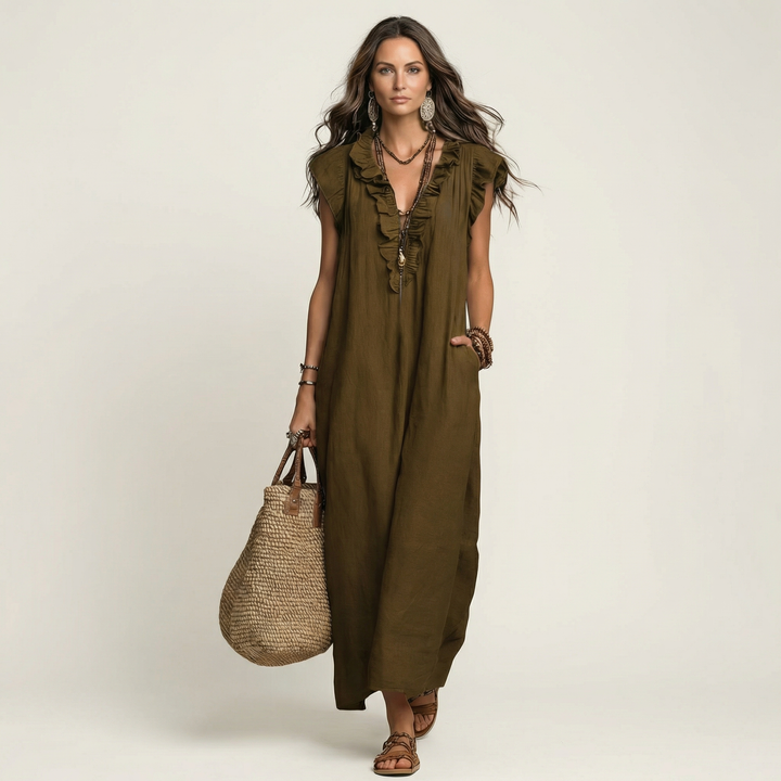 Angélique | Robe longue en lin